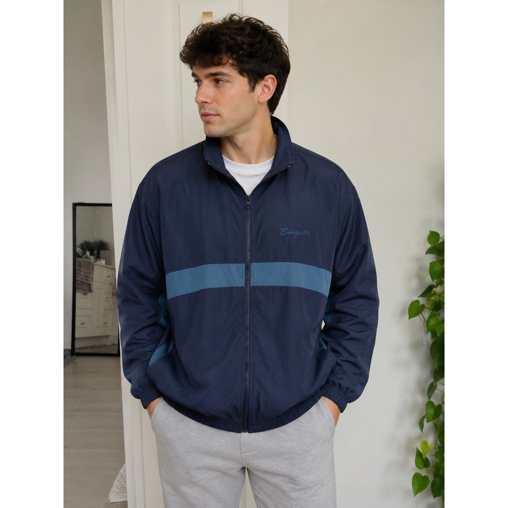 Blue Jacket Mens Extra Large Blue Packable Windbreaker Water Resistant